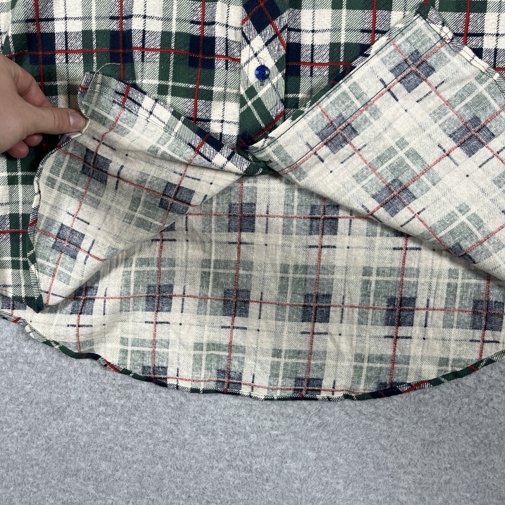 Vintage Dickies Shirt Mens XL Green Plaid Printed Flannel 100% Cotton 80s NWOT - Picture 5 of 8